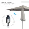Outsunny 3(m) Garden Parasol Umbrellas, Outdoor Sun Shade with 8 Ribs, Tilt and Crank Handle for Balcony, Bench, Garden, Light Grey