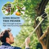 Outsunny 120 cm Tree Pruner, Tree Lopper Long Reach, Lightweight & Strong, Long Reach Tree Trimmer with Aluminium Pole for Fruit Picking and Pruning