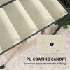 Outsunny 3 x 4m Pergola with Retractable Roof Canopy, Aluminium Frame Garden Gazebo Outdoor Sun Shade Shelter for Grill, Patio, Deck, Khaki