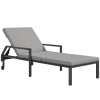 Outsunny Outdoor PE Rattan Sun Lounger, 5-Level Adjustable Backrest Wicker Outdoor Chaise Recliner, Garden Chair with 2 Wheels, Grey