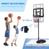 SPORTNOW Height Adjustable Basketball Hoop and Stand, Free Standing Portable Basketball Hoop System with Weighted Base and Wheels, for Kids Junior Adults, 1.7-2.3(m)