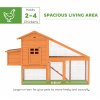 PawHut Chicken Coop with Run Outdoor, Wooden Hen House, Poultry Coop with Nesting Box, Slide-out Tray, Ramp, Perches, Asphalt Roof, 179 x 67 x 115cm