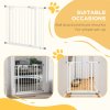 PawHut Dog Gate Stair Gate Pressure Fit Pets Barrier Auto Close for Doorway Hallway, 74-87cm Wide Adjustable, White