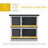 PawHut Rabbit Hutch  Guinea Pig Hutch Double Decker Pet Cage with Openable Roof, Divider, Ramp for Outdoor 100 x 47 x 91cm, Grey