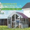 PawHut Chicken Run, Large Wooden Walk In Chicken Coop with Waterproof Cover, Split Door, 2 Nesting Boxes, 2 Roosting Bars, Poultry Hen Cage for 6-8 Chickens, Ducks, Geese, Rabbits, 1.7 x 1.8 x 1.8 m
