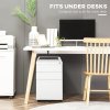 Vinsetto 3-Drawer Filing Cabinet with Lock, Mobile Steel File Cabinet for A4, Legal and Letter Size, Under Desk Drawers with Pre-Assembled Body for Home Office, 39 x 48 x 60 cm, White