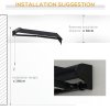 Outsunny 3 x 2.5m Electric Awning with LED Light and Remote Controller, Aluminium Frame Retractable Awning Half Cassette Sun Canopies for Garden Patio Deck Door Window