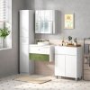 kleankin High Gloss Bathroom Cabinet, Free Standing Storage Cupboard with Drawer and Adjustable Shelf, White