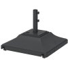 Outsunny Square Parasol Base with Wheels, 45kg Water or 60kg Sand Filled, Heavy Duty HDPE Umbrella Stand with Double Adjustable Knob, Fillable Parasol Stand for 38mm and 48mm Poles, Black