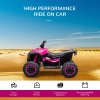 HOMCOM 12V Electric Quad Bike for Kids Ride On Car Toy, with Forward Reverse Functions, LED Headlights, Music, for Ages 3-5 Years - Pink