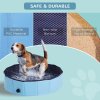 PawHut Foldable Dog Paddling Pool Pet Cat Swimming Pool Indoor/Outdoor Collapsible Summer Bathing Tub Shower Tub Puppy Washer (80 x 20H cm, Blue)