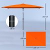Outsunny 3x2m Patio Parasol Garden Umbrellas Canopy with Aluminium Tilt Crank Rectangular Sun Shade Steel, Orange