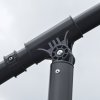 Outsunny 3(m) Cantilever Banana Parasol Hanging Umbrella with Double Roof, LED Solar lights, Crank, 8 Sturdy Ribs and Cross Base for Outdoor, Garden, Patio, Black