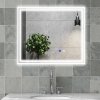 kleankin Bathroom Mirror with LED Lights, Dimmable Makeup Mirror with 3 Temperature Colours, Defogging Film, Memory Function and Aluminium Frame, Hardwired, Horizontal and Vertical, 60 x 50?cm