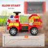 AIYAPLAY Ride on Fire Truck, 12V Kids Electric Car with Sirens, Flashing Lights, Firefighting Tools, Music, Horn, Slow Start, Gift for Boys and Girls, Red