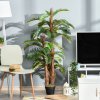 Outsunny 150cm/5FT Artificial Tropical Palm Tree Decorative Plant with Nursery Pot, Fake Plant for Indoor Outdoor Decor
