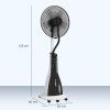 HOMCOM Pedestal Fan with Water Mist Spray, Spray Misting Fan with 75° Oscillation, Remote Control, Tilt Head, 3 Speeds, 3 Modes, 3 Mist, 3L Water Tank, Wheels, for Home, 125 cm