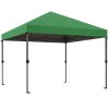 Outsunny 3 x 3(m) Pop Up Gazebo, 1 Person Easy up Marquee Party Tent with 1-Button Push, Adjustable Straight Legs, Wheeled Bag, Stakes, Ropes, Sandbags, Instant Shelter, Green