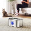 PawHut Cat Water Fountain for Drinking, 3.2L Stainless Steel Cat Fountain, Ultra-Silent, Automatic, Visible Water-Level, for Kittens, Dogs and Other Pets