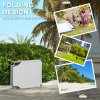 Outsunny Outdoor Foldable Sun Lounger Set of 2, 4 Level Adjustable Backrest Reclining Sun Lounger Chair with Angle Adjust Sun Shade Awning for Beach, Garden, Patio, Light Grey