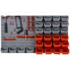 DURHAND 44 Pcs On-Wall Garage DIY Storage Unit with 28 Cubes 10 Hooks 2 Boards Screws Organisation Pegboard Tool Equipment Red