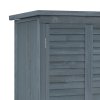 Outsunny Small Shed, Wooden Garden Storage Shed, 3 Shelves Outdoor Tool Shed Cabinet with Asphalt Roof and Shutter Doors, 87cm x 47cm x 160cm, Grey