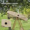 Outsunny 3 Seater Garden Swing Chair, Outdoor Hammock Bench with Adjustable Canopy, Removable Cushions and Steel Frame, Beige