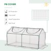Outsunny Mini Greenhouse Portable Flower Planter Tomato Vegetable House for Garden Backyard with Zipper 120 x 60 x 60 cm, White