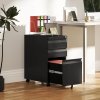 Vinsetto 3-Drawer Filing Cabinet with Lock, Mobile Steel File Cabinet for A4, Legal and Letter Size, Under Desk Drawers with Pre-Assembled Body for Home Office, 30 x 43.5 x 60 cm, Black