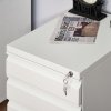 Vinsetto 3-Drawer Filing Cabinet with Lock, Mobile Steel File Cabinet for A4, Legal and Letter Size, Under Desk Drawers with Pre-Assembled Body for Home Office, 39 x 48 x 60 cm, White