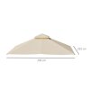 Outsunny 3x3(m) Replacement Gazebo Canopy, Double Tier Roof Top for Garden, Patio, Outdoor, Beige (TOP ONLY)