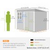 Outsunny 8.5 x 6ft Storage Shed Galvanised Steel Garden Shed, Metal Shed with Foundation Kit, Window, Lockable Wide Doors and Air Vents for Outdoor Patio, Green