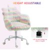 Vinsetto Fluffy Desk Chair with Arms, Faux Fur Home Office Chair, Unicorn Swivel Chair with Adjustable Height and Wheels, Colourful