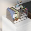 Vinsetto 3-Drawer Filing Cabinet with Lock, Mobile Steel File Cabinet for A4, Legal and Letter Size, Under Desk Drawers with Pre-Assembled Body for Home Office, 37 x 43.5 x 60 cm, White