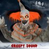 HOMCOM 183cm Orange Classic Clown Outdoor Halloween Decoration, Halloween Animatronic with Sound Activated, Light Up Eyes, Sound Effects, Animated Prop for Haunted House