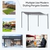 Outsunny 3 x 3(m) Pergola Gazebo Metal Frame Elegant Scrolling Weather-Resistant Canopy Sun Rain Shade Garden Outdoor Shelter, Grey