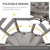 Outsunny Egg Chair with Soft Cushion, Outdoor Lounge Chair with Steel Frame and Side Pocket, Garden Leisure Seat for Indoor, Outdoor, Brown