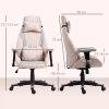 HOMCOM Gaming Chair with Lumbar Support, Headrest for Adults, Fabric Desk Computer Chair with Adjustable Height and Armrest, 360 Swivel for Home Office, Pale Pink