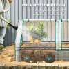 Outsunny Raised Garden Bed with Mini Greenhouse, Outdoor Metal Planter Box with Cover, for Herbs and Vegetables, Use for Patio, Garden, Balcony, White and Dark Grey