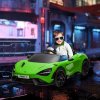 AIYAPLAY McLaren 765LT Licensed Electric Car for Kids with Butterfly Doors, 12V Kids' Electric Ride on with Remote Control, Transport Wheels, LED Lights, MP3 Music, Horn, for 3-6 Years, Green