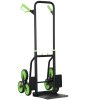 DURHAND Steel Folding Hand Truck, Heavy Duty Foldable Trolley on Wheels, Multi-Purpose Sack Truck Moving Trolley, 120kg, Green