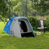 Outsunny 2 Man Camping Tent, Dome Tent with Bedroom and Living Room, 2000mm Waterproof, Portable with Bag, for Fishing Hiking Festival, Blue