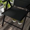 Outsunny Set of 2 Patio Folding Chairs with Adjustable Back, Aluminium Dining Chairs with Breathable Mesh Fabric Padded Seat and Backrest, Headrest for Outdoor Garden Lawn, Black