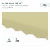 Outsunny 2.5m Cantilever Parasol with Easy Lever, Square Double Top Garden Parasol Umbrella with Ruffles and Cross Base, Overhanging Outdoor Sun Shades, Beige