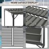 Outsunny 2.8 x 3(m) Metal Outdoor Pergola with Retractable Roof, Outdoor Gazebo Canopy Shelter with Grommet Holes for Garden, Patio, Lawn, Grey