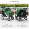 PawHut Large Dog Stroller Dog Pram Foldable Pet Pushchair with Safety Leashes for Medium, Large Dogs - Green