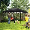 Outsunny 3x3(m) Pop Up Gazebo, Foldable Party Tent with Wave Edge and Carry Bag, Height Adjustable Festival Camping Canopy for Garden Outdoor, Black