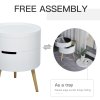 HOMCOM 3-Tier Coffee Table, Round End Table with 2 Hidden Compartments and Detachable Tray, Side Table with Storage for Living Room