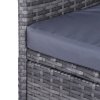 Outsunny 2 Seater Rattan Sofa with Cushions, Wicker Garden Loveseat with Armrests, Outdoor Garden Sofa Couch with Metal Frame for Patio, Mixed Grey