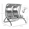 Outsunny Canopy Swing Chair Modern Garden Swing Seat Outdoor Relax Chairs with Removable Cushion, Headrest and Removable Shade Canopy, Grey